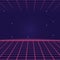 Synthwave, Vaporwave background with laser grid. Retro futuristic abstract landscape. Vector illustration