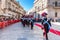 Syracuse Sicily/ Italy -June 05 2019: Parade of the carabinieri who wear the uniform and the historical hats with plume