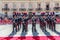 Syracuse Sicily/ Italy -June 05 2019: Parade of the carabinieri who wear the uniform and the historical hats with plume