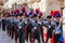 Syracuse Sicily/ Italy -June 05 2019: Parade of the carabinieri who wear the uniform and the historical hats with plume