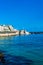 Syracuse, Sicily, Italy â€“ August 23, 2018 : Panoramic view of the Ortigia waterfront in Syracuse with the blue sky background
