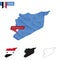 Syria blue Low Poly map with capital Damascus