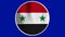 Syria Circular Flag Loop - Realistic 4K flag waving in the wind.