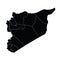 Syria country map vector with regional areas