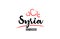Syria country with red love heart and its capital Damascus creative typography logo design