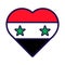 Syria Flag Festive Patriot Heart Outline Icon