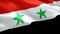 Syria flag Motion Loop video waving in wind. Realistic Syrian Flag background. Syria Flag Looping Closeup 1080p Full HD 1920X1080