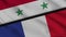 Syria and France Flags, Breaking News, Political Diplomacy Crisis Concept
