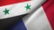 Syria and France two flags textile cloth, fabric texture