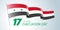 Syria happy evacuation day greeting card, banner vector illustratione