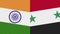 Syria and India Two Half Flags Together