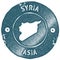 Syria map vintage stamp.