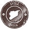 Syria map vintage stamp.