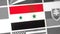 Syria national flag of country. Syria flag on the display, a digital moire effect.