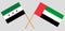 Syria opposition and United Arab Emirates. Syrian National Coalition and UAE flags. Official colors. Correct proportion. Vector