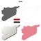 Syria outline map set