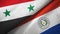 Syria and Paraguay two flags textile cloth, fabric texture