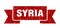 Syria ribbon banner. Syria grunge band sign.