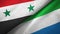 Syria and Sierra Leone two flags textile cloth, fabric texture
