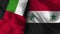Syria and United Arap Emirates Realistic Flag â€“ Fabric Texture Illustration