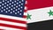 Syria and United States of America Flags Together