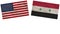 Syria and United States of America Flags Together â€“ Paper Texture â€“ Illustration