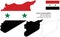 Syria vector map, flag, borders, mask , capital, area