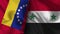 Syria and Venezuela Realistic Flag â€“ Fabric Texture Illustration