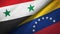 Syria and Venezuela two flags textile cloth, fabric texture