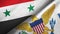 Syria and Virgin Islands United States two flags textile cloth, fabric texture