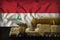 Syrian Arab Republic rocket troops concept on the national flag background. 3d Illustration