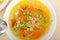 Syrian barley broth soup Aleppo style