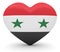 Syrian Flag Heart, 3d illustration