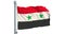Syrian flag waving on white background, animation. 3D rendering