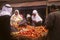 Syrian street market, veiled arab women