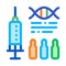 Syringe with Ampoules Biohacking Icon Vector Illustration