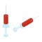 Syringe for blood test isometric illustration