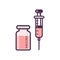 Syringe and bottle vaccine icon