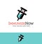 Syringe character logo or icon design