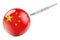 Syringe with Chinese flag. Vaccination in China concept, 3D rendering