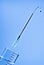 Syringe with drops on needle