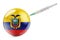 Syringe with Ecuadorian flag. Vaccination in Ecuador concept, 3D rendering