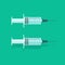Syringe empty vector illustration, flat cartoon medical vaccine needle icon set, squirt isolated clipart