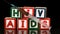 Syringe falling on wooden blocks spelling Aids and Hiv