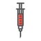 Syringe filled outline icon, medicine