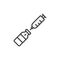 Syringe filling icon from injection vial. Simple isolated image, linear vector on a pure white background.