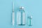 Syringe, glass bottle and vial