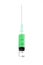 Syringe with green serum