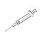 Syringe hand drawn outline doodle icon. Medical injection syringe