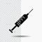 syringe, injection, vaccine, needle, shot Glyph Icon on Transparent Background. Black Icon